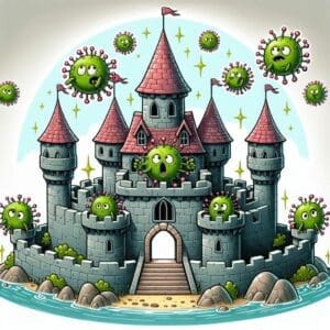 Castle of biofilm, protecting bacteria